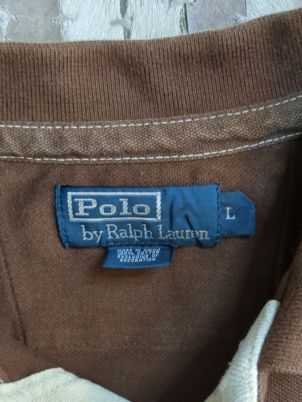 Polo Ralph Lauren Men's L Vintage Y2K "Golf Tournament RLPC #6" Crest Brown Polo - Picture 3 of 9